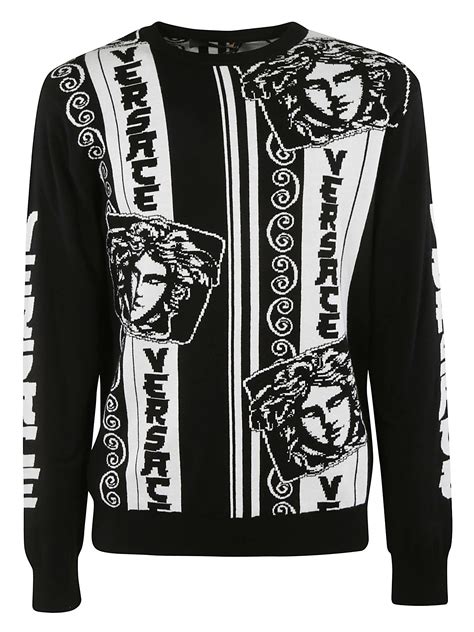 pullover versace de hombre|Versace crew neck sweater.